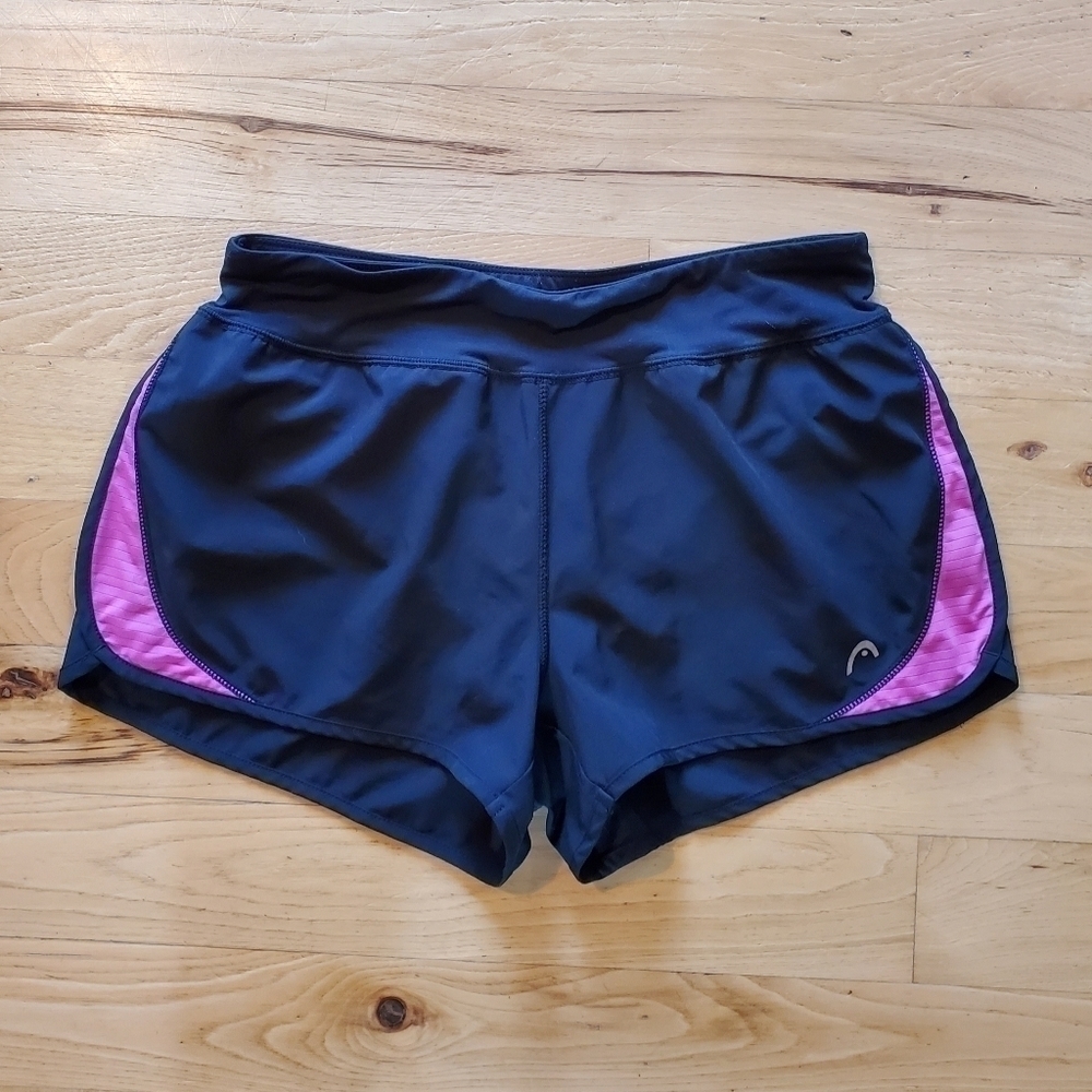 HEAD Black Pink Built-in Briefs Running Athletic Shorts Women's Size Medium
